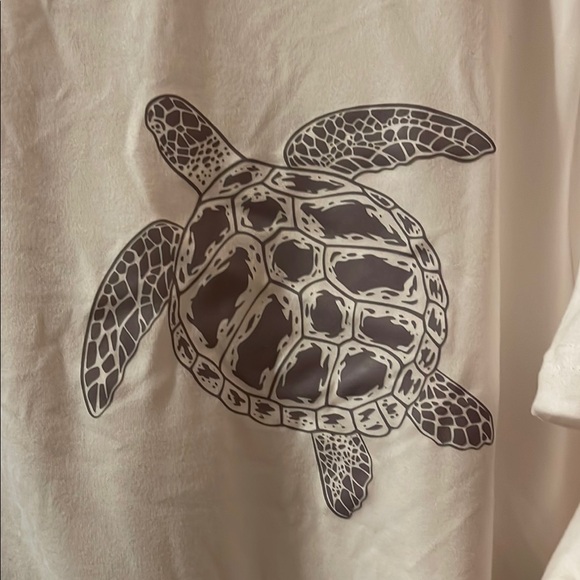 White T-Shirt with Turtle Design - Picture 2 of 7
